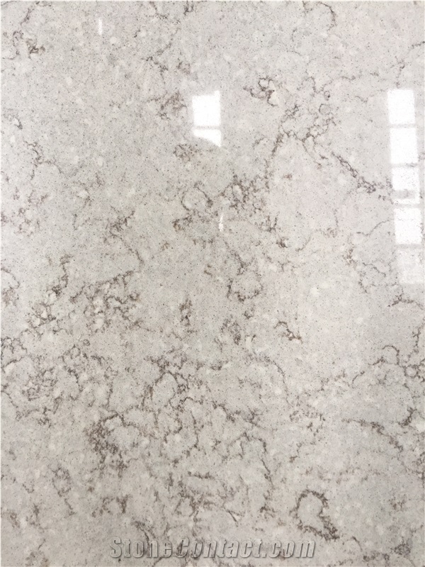 Artificial Quartz Stone Bs3301 Royal Botticino Quartz Stone Solid Surfaces Polished Slabs & Tiles Engineered Stone for Hotel Kitchen Bathroom Counter Top Walling Panel Environmental Building Material