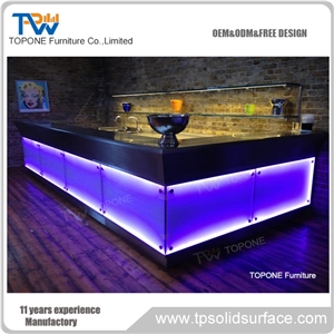Artificial Marble Coolest Led Night Club Bar Counters, Interior Stone Acrylic Solid Surface Night Club Bar Counters Tops, Interior Stone Led Night Club Furniture