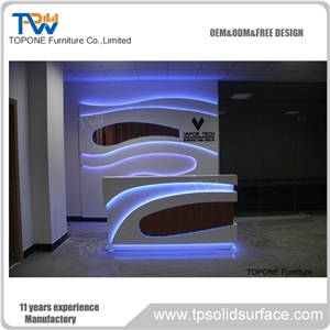 Artificial Marble Stone Used Reception Desk Tops, Interior Stone Acrylic Solid Surface Modern Salon Reception Desk Tops Design, Interior Stone Salon Desk Tops Design for Sale