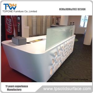 China Factory Direct Artificial Marble Stone Led Office Reception Desk Counter Tops, Interior Stone Acrylic Solid Surface Salon Reception Counter Table Design, Interior Stone Design Furniture