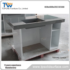 Modern Design Artificial Marble Stone Latest Office Table Tops Designs Interior Stone Acrylic Solid Surface Office Counter Tops Design, Interior Stone Office Furniture for Sale