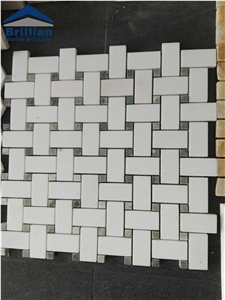 White Marble Mosaic,Linear Strips Mosiac, Tumbled Mosaic, Wall Mosaic, Floor Mosaic, Mosaic Pattern,2"X6"White Marble Polished Mosaic, Linear Mosaics,Mesh Mounted Tile,15*73mm Linear Mosaics,Bathroom