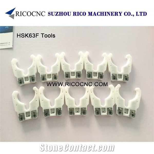 Ricocnc Machine Tools, White Hsk63f Tool Changer Grippers, Cnc Tool Forks for Hsk, Atc Tool Clip Cradle for Hsk Tool Holder