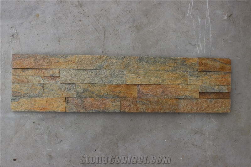 A Type Rusty Quartzite (Gc-105 Straight Side-5 Row) Culture Stone/Stone Veneer/Wall Stone/ Natural Quartzite