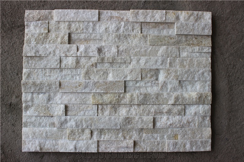 Gc-102 4 Rows/White Quartzite/Cultured Stone/Stone Veneer/Wall Stone
