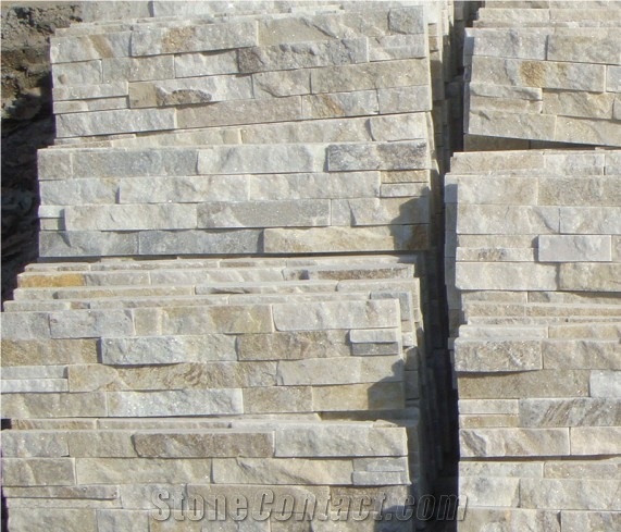 Gc-102 4 Rows/White Quartzite/Cultured Stone/Stone Veneer/Wall Stone