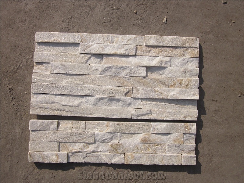 White Ivory Quartzite (Gc-102) / 4 Rows/Culture Stone/Stone Veneer/Wall Stone/ Natural Slate