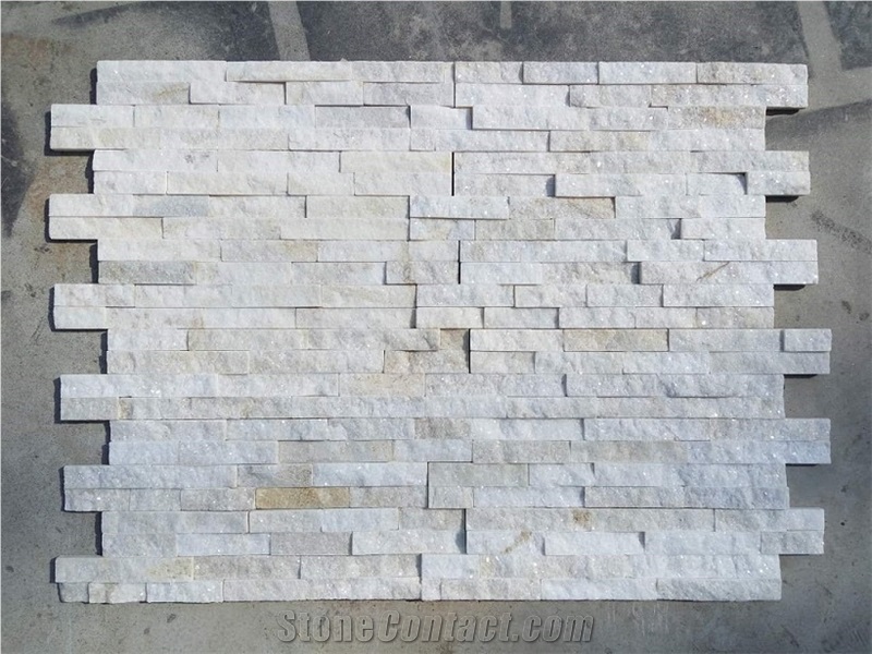 White Quartzite (Gc-102t S Shape) /Thin Stone/ Culture Stone/Stone Veneer/Wall Stone/ Natural Slate