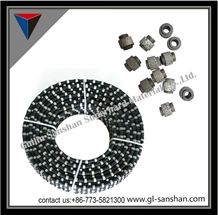 Sanshan 11.5mm/11.6mm/12mm Diamond Rubberized Wire Saw Rubberized Rope for Cutting Granite Slab