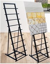 Beige Flower Stands Limestone Racks Tile Shelf Tile Sample Board Display Stands Countertops Displays White-Marble Display Stands