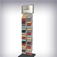 Complete Show Tile /Stone/Mosaic Metal Display Rack Stand Promotional Floor Sample Display Rack with Logo Printed Acrylic Sample Stone Tabletop Stand