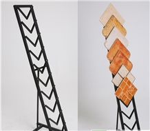 Crema Marfil Standard Mosaic Rack Tile Displays Sandstone Flower Stand Racks Tile Display Quartzite Stands