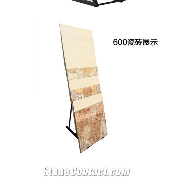 Exhibition Stone Display Metal Tile Stand Sample Board Tile Metal Spinning Stone Stands Wing Metal Display Racks Stands for Granite Marble Quartz Mosaic Limestone Building Materials