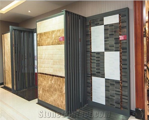 Limestone Shelf Ceramic Tile Shelf Sandstone Exhibition Racks Tile Exhibition Displays Exhibition Stand Design Racks Quartzite-Slabs Displays