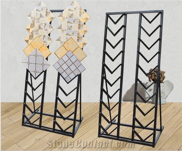 Metal Racks Tile Slate Displays Beige-Marble Stands Crema Marfil Standard Marble Stands Black-Galaxy-Granite Displays Marble Displays