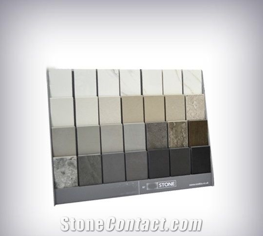 Simplified Style Marble Slab Display Rack Quartz Stone Table Display Stand Tower Acrylic Desktop Quartz Stone Displays Stands Corian Quartz Stone Metal Display Material for Exhibit