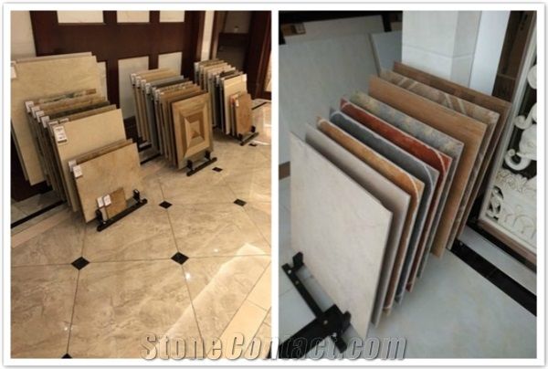 Stone Countertops Metal Granite Frame Shelf Metal Floor Ceramic Tile Display Stands Spinning Tile Sample Board Display Floor Tile Sample Showroom for White Black Grey Marble Granite Limestone