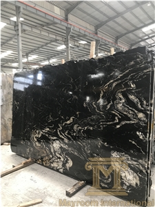 Beautiful Matrix Titanium(Rough Grain),Cosmic Black Titanium,Titanium Mc Granite,Titanium Black,Polished, Slabs,Brazil,Black,Kitchen Counter Tops, Wall Application