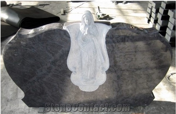 Black Granite England Cemetery Tombstone,Ireland Angel Monuments Design,Engraved Heart Gravestone Heastone,Angel Tombstone