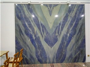 Book Matched Azul Imperial Natural Quartzite/ Brazil Blue Quartzite for Wall Tiles & Swimming Pool & Countertops/ Royal Blue Quartzite/ Blue Macauba Slabs