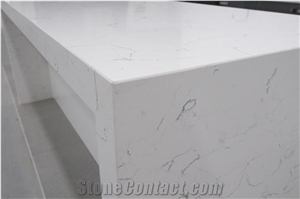 Carrara White Marble Looking Quartz Slab