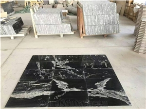 China Jet Mist Glacier Black Granite Polished Slabs and Tiles