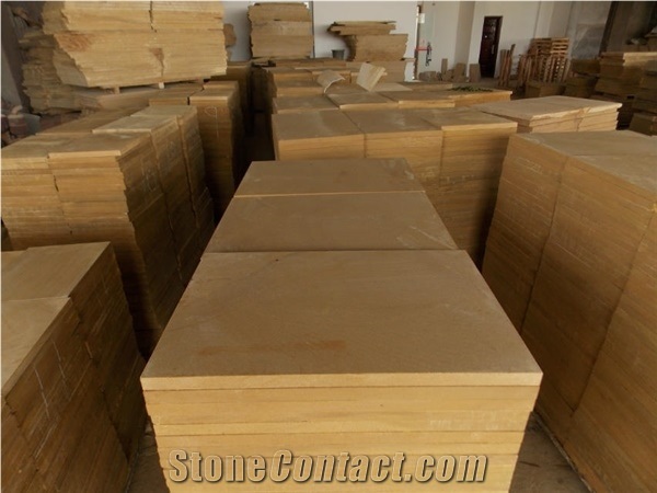 China Yellow Sandstone Honed Tiles and Slabs, Sichuan Yellow Sandstone Swimming Pool Coping, Yellow Sandstone Wall/Floor Covering
