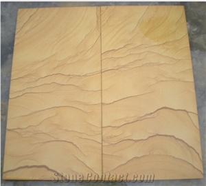 Chinese Yellow Landscape Pattern Sandstone Tiles