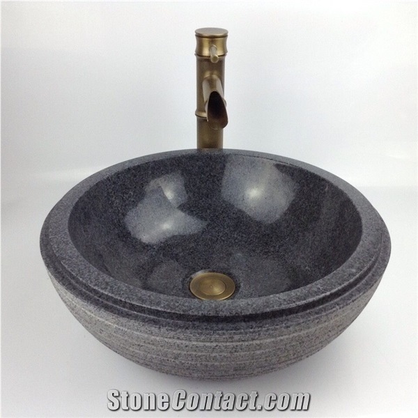 G654 Grey Granite Wash Bowls Cut and Polished Bathroom Sinks Wash Basins