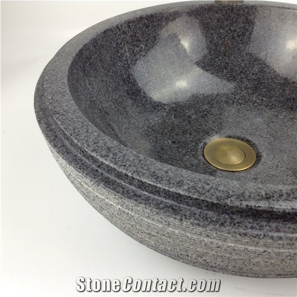 G654 Grey Granite Wash Bowls Cut and Polished Bathroom Sinks Wash Basins