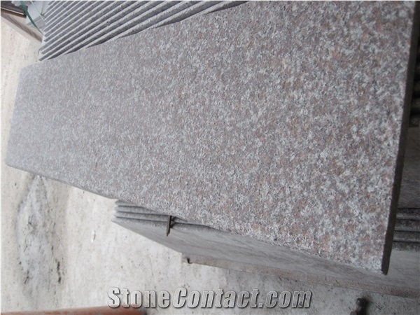 Hot Sell Polished G687 Peach Red Granite Stone Stairs, G687 Granite Stairs & Steps