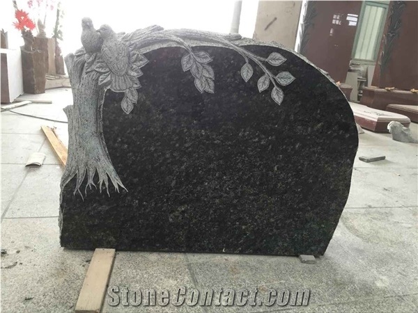 Tree Monument, Tree Carved Headstone, American Style Carving Tombstone, Polished Granite Monument Design