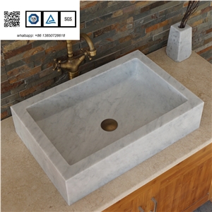Manmade Stone Basin Bianco Carrarra White Rectangle Sinks for Sale Bathroom Kitchen Sinks