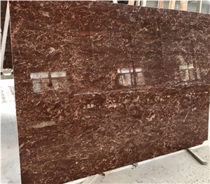 Chinese Polished Red Rose Marble Slabs & Tiles