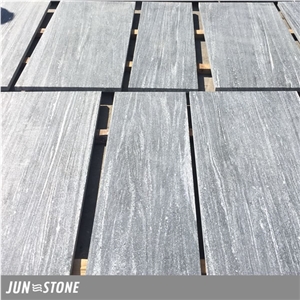 Flammed and Brushed Granite Thick Tiles for Outdoor Using, Light Grey Granite Tiles
