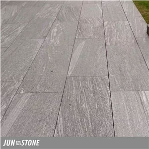 Flammed and Brushed Granite Thick Tiles for Outdoor Using, Light Grey Granite Tiles