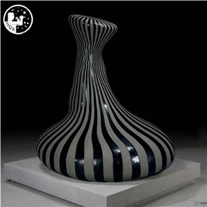 Black Exterior Garden,And Carving Cheap Granite Flower Pots,European Style Vases,Flower Stand,Natural Granite Carved Hand Craft Planters Boxes,Landscaping Garden Decoration Stone