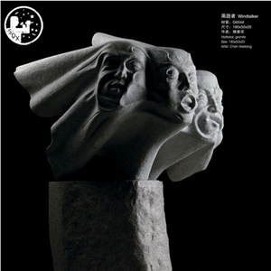 Western and European,Usa Style -China Popular Natural Granite Stone -G654/G603 Grey Granite Light Grey Abstract Human Sculptures,Landscape,Head Statues-Owned Factory