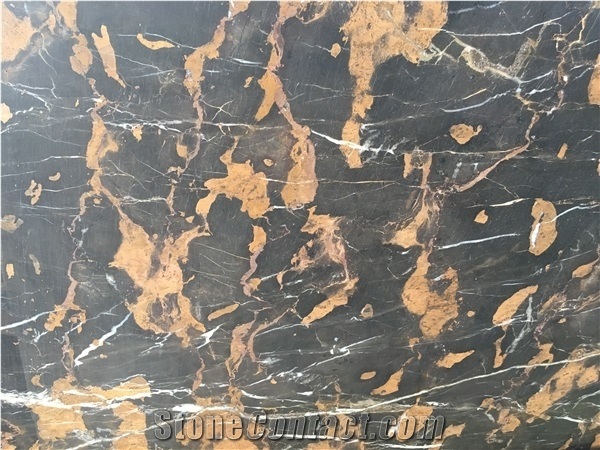 Afghanistan Portoro Marble Slabs & Tiles, Black and Gold Marble, Use for Floor, Wall and Pool Covering, Polished, Honed,Swan Cut