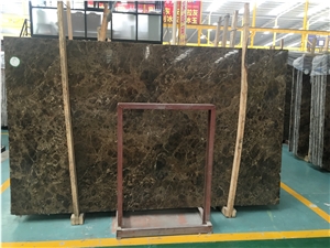 Natural Dark Emperador Marble Slabs For Hotel Lobby Project