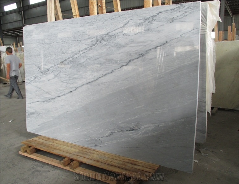 New Grey And White Marble Vein Light Grey Marble Polished Slabs