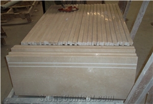 Sally Anna Marble, Beige Marble,Suit for Steps, Deck Stair,Stair Riser, Staircase, Polished, Cut-To-Size, Sandblasted