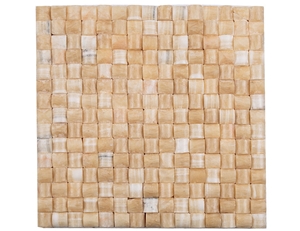 3d Small Bread Yellow Honey Onyx Mosaic Tile