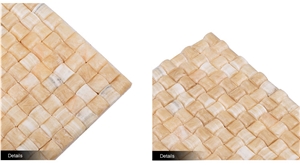 3d Small Bread Yellow Honey Onyx Mosaic Tile