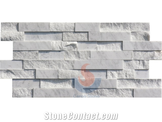 Carrara Marble ,White Marble, Italy Carrara Marble Split and Polished Face Z Culture Stone,Ledge Stone ,Wall Cladding Panel,Stacked Stone Veneer( Corner Stone ,Brick Stacked Stone),Exposed Wall Stone