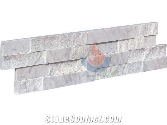 Carrara Marble ,White Marble, Italy Carrara Marble Split and Polished Face Z Culture Stone,Ledge Stone ,Wall Cladding Panel,Stacked Stone Veneer( Corner Stone ,Brick Stacked Stone),Exposed Wall Stone