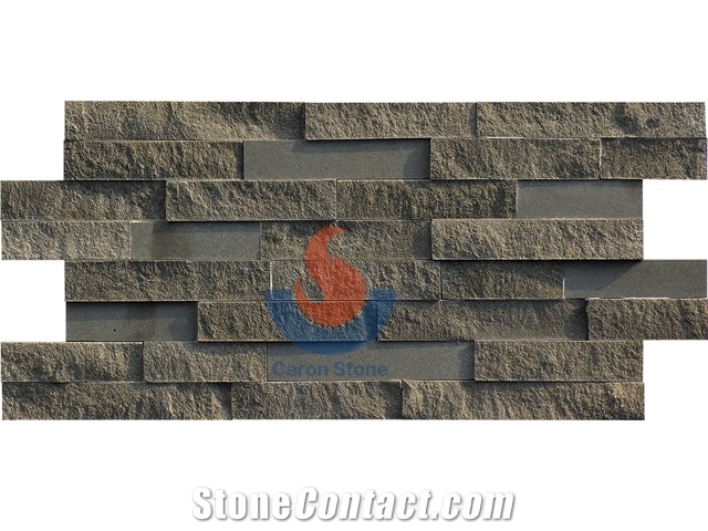 China Lava,Basalt Split and Polished Face Z Shape Ledge Stone , Stone Veneer Panel, Wall Cladding ,Exposed Wall Stone