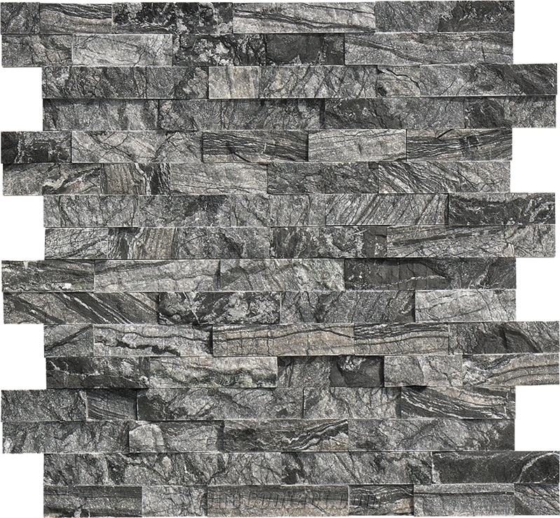 Chinese Kenya Black,Black Forest ,Black Wooden ,Tree Black Marble Split Face Z Shape Ledge Stone , Stone Veneer Panel ,Culture Stone, Wall Cladding , Exposed Wall Stone