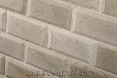 Crema Marfil Beveled Subway Tile Spanish Crema Marfil Brick Mosaic