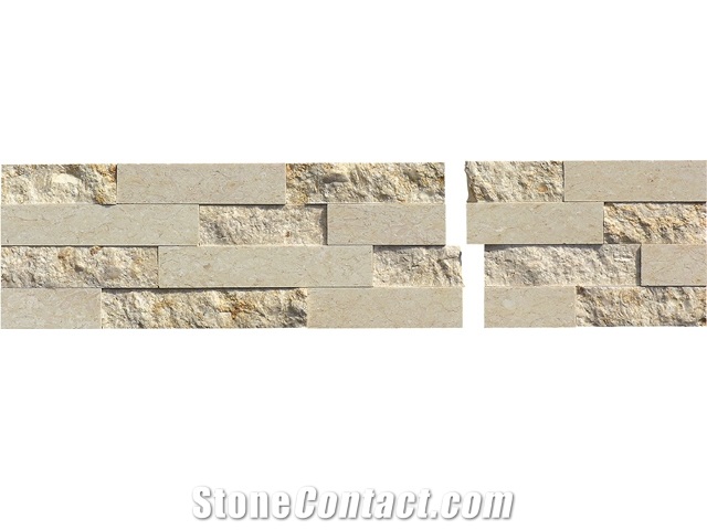 Egypt Sahama Beige Marble Polished & Splitted Culture Stone,Ledge Stone ,Wall Cladding Panel,Stacked Stone Veneer,Exposed Wall Stone